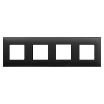 Рамка Avanti "Черный матовый", 4 поста (8 мод.) DKC в Уссурийске