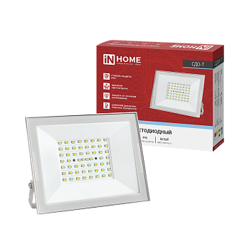 Прожектор светодиодный СДО-7 70Вт 230В 6500К IP65 белый IN HOME в Уссурийске