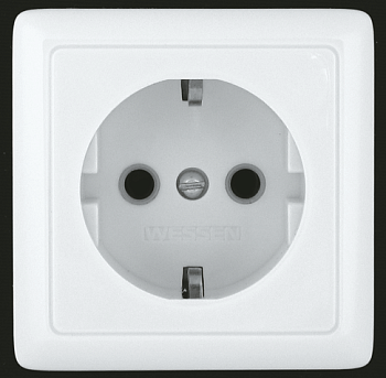 Розетка одинарная ХИТ SE накладная с заземлением белая в Уссурийске