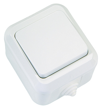 Выключатель одноклавишный накладной IP44 MAKEL белый в Уссурийске