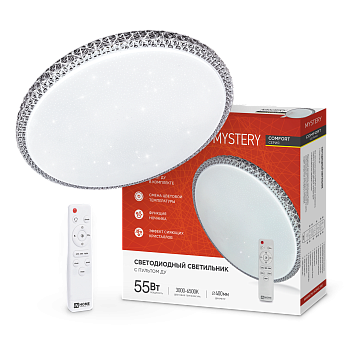 Светильник светодиодный COMFORT MYSTERY 55Вт 230В 3000-6500K 4400Лм 395x65мм с пультом ДУ IN HOME в Уссурийске