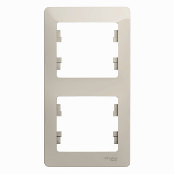 Рамка двойная Glossa SE молочная вертикальная в Уссурийске