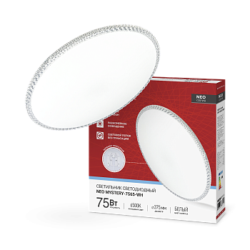 Светильник светодиодный NEO MYSTERY-7565-WH 75Вт 230В 6500K 6000Лм 375x58мм белый IN HOME в Уссурийске