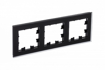 Рамка тройная AtlasDesign Nature SE матовое стекло черная в Уссурийске