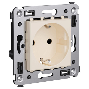 Розетка в стену, 2P+E, с з/ш, Avanti "Ванильная дымка" DKC в Уссурийске
