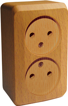 Розетка двойная ЭТЮД SE накладная бук в Уссурийске