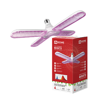 Лампа светодиодная LED-HP 40PRO-ФИТО полный спектр 40Вт 230В Е27 четыре лепестка IN HOME в Уссурийске