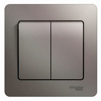 Выключатель двухклавишный Glossa SE платина в сборе в Уссурийске