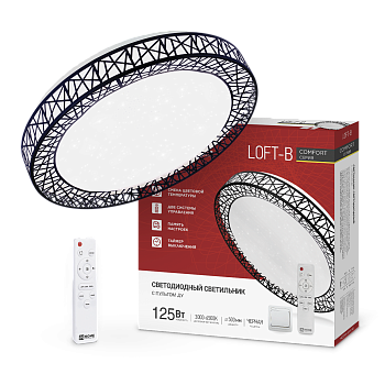 Светильник светодиодный COMFORT LOFT-B 125Вт 230В 3000-6500K 10000Лм 500x105мм с пультом ДУ IN HOME в Уссурийске