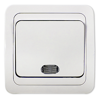 Выключатель одноклавишный с подсветкой CLASSICO белый 2121 IN HOME в Уссурийске
